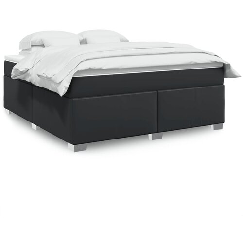  The Living Store Box spring postelja z vzmetnico črn 180x200 cm umetno usnje - Box Spring Postelja, (21458253) Slike