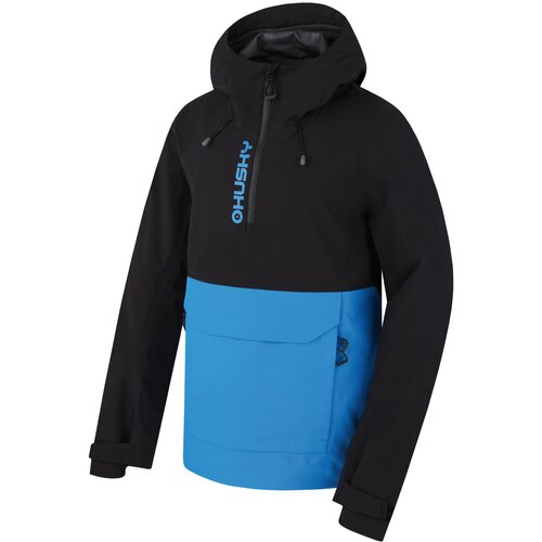 Husky Men's outdoor jacket Nabbi M black/neon blue Slike