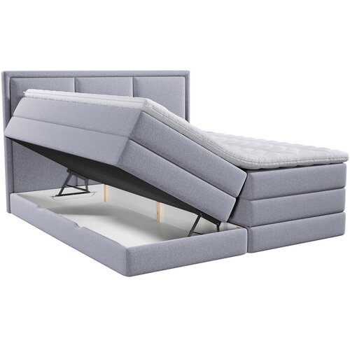 MID.YOU POSTELJA BOXSPRING 180 cm x 200 cm , tekstil siva Slike