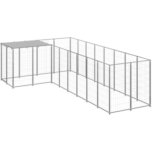  Kavez za pse srebrni 6,05 m&amp;sup2; čelični Slike