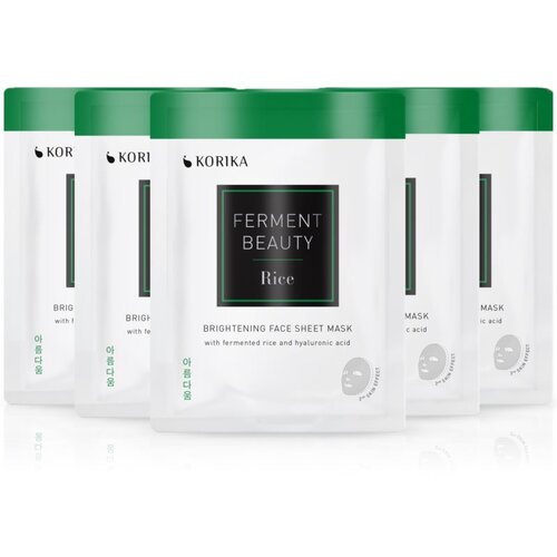KORIKA FermentBeauty Set of 5 Brightening Face Sheet Masks with Fermented Rice and Hyaluronic Acid set maski za lice ima povoljniju cijenu Cijene