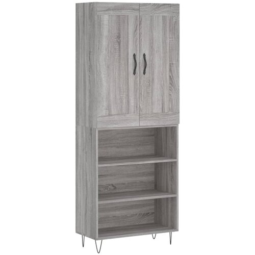 vidaXL Visoka komoda siva sonoma 69,5x34x180 cm inženirski les, (20806441) Cene