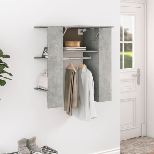 The Living Store Omarica za predsobo betonsko siva 97,5x37x99 cm konstruiran les - Omarica Za Predsobo, (21429571) Slike