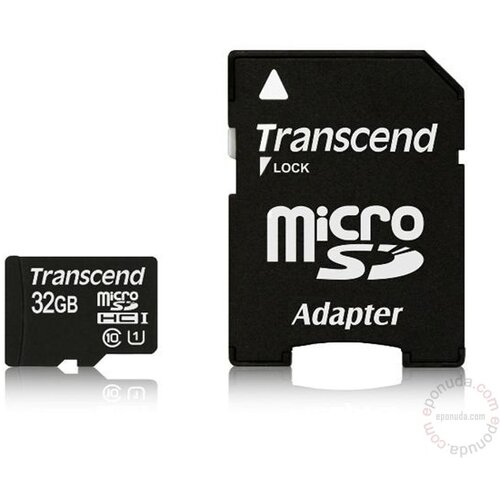 Transcend microSDHC 32GB Class 10 UHS-I 400x + SD Adapter Slike