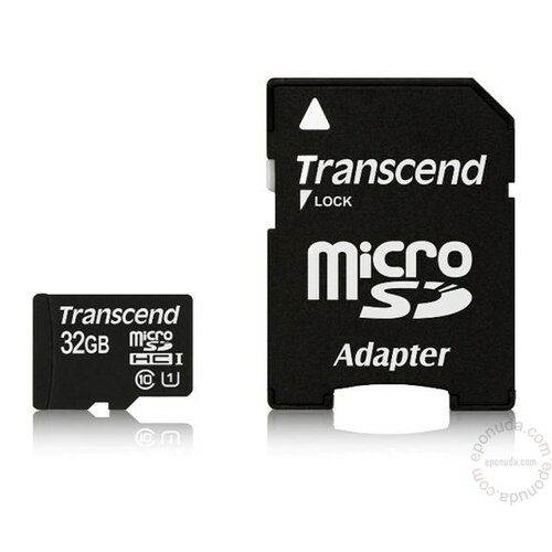 Transcend SD MICRO 32GB HC Class UHS 1 + TS32GUSDU1 memorijska kartica Slike
