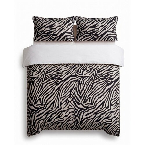 Mijolnir Crna posteljina za krevet za jednu osobu 200x140 cm Zebra &ndash; Cijene