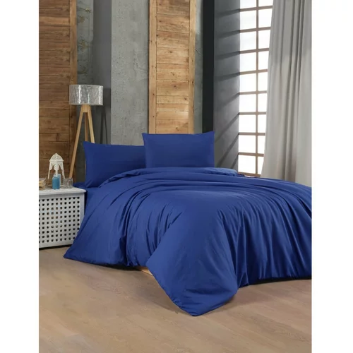 Mijolnir Temno modra bombažna posteljnina za zakonsko posteljo 200x200 cm –