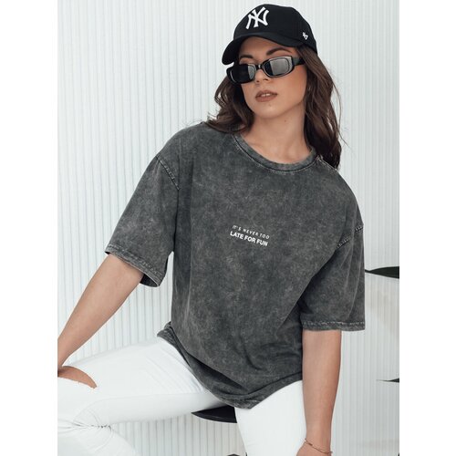 DStreet T-shirt damski KASEKEN grafitowy Cene