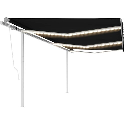 vidaXL Avtomatska tenda LED + senzor 6x3 m antracitna Cene