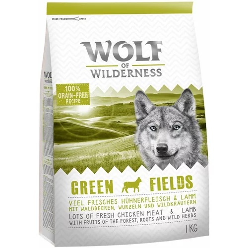 Wolf of Wilderness "Green Fields" - jagnjetina - 5 kg (5 x 1 kg)