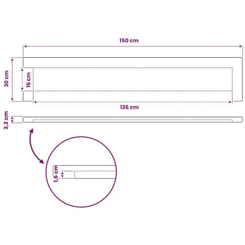  Pravokutni stolni vrh 150 x 30 x 3 2 cm Pravokutni - Bjeljenje 150 x 30 x 3 2 cm Pravokutno Slike