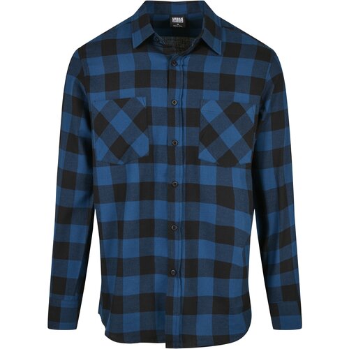Urban Classics Plus Size Plaid Flannel Shirt Blue/Black Slike