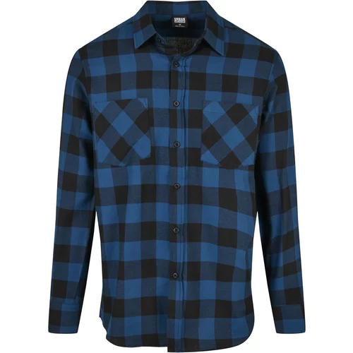 Urban Classics Plus Size Plaid Flannel Shirt Blue/Black