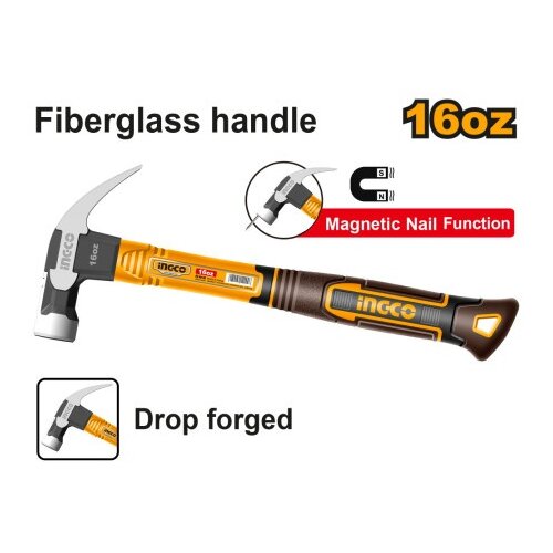 Ingco hch81016 stolarski čekić fiberglas dr&scaron;ka 16oz/450gr super ( HCH81016 ) Cene