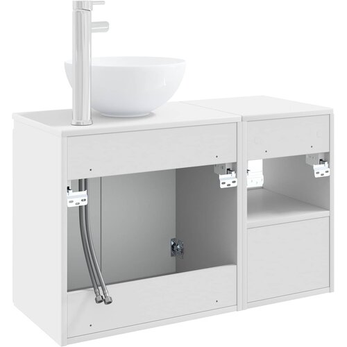  Set namje&amp;scaron;taja za kupaonicu 2 kom. Bijela Konstruirano drvo 49,5 x 35 x 80 cm Slike