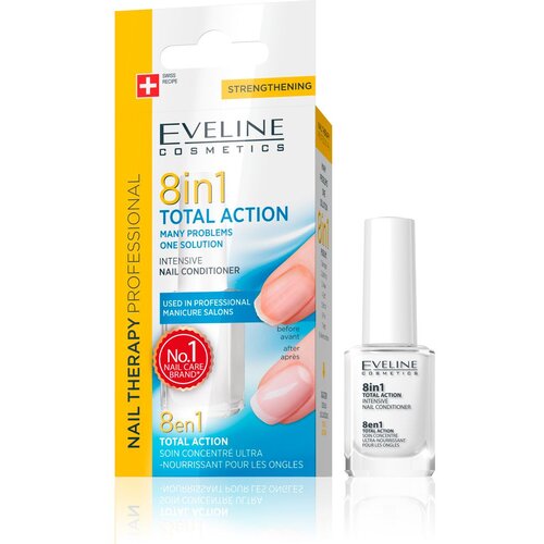 Eveline Nail Therapy 8In1 Total Action 12 ml, (21650654) Cene