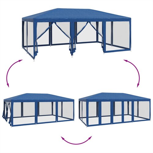  za zabave s 10 mrežastih bočnih zidova plavi 6x4 m HDPE Slike