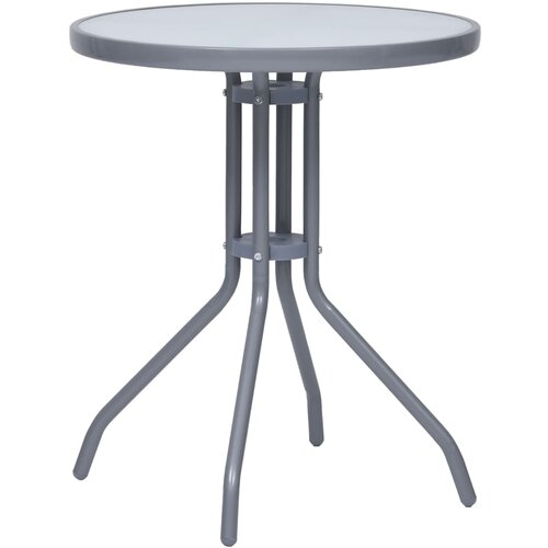 VidaXL Vrtni stol svjetlosivi 60 cm od čelika i stakla Slike