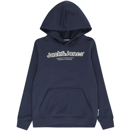 Jack & Jones Sweater majica 'Lakewood' mornarsko plava / svijetlosiva / bijela