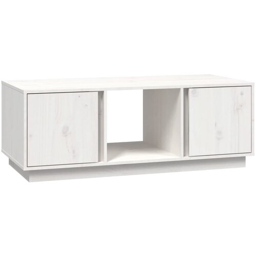 Maison Chic Klubska mizica - kavna mizica - Nizka mizica bela 110&amp;times;50&amp;times;40 trdna borovina, (21753863) Slike