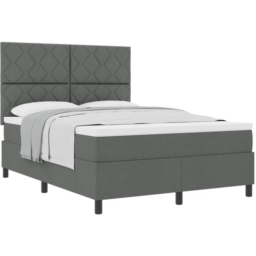 VidaXL box spring krevet s madracem tamno siva 160x200 cm tkanina Slike