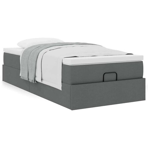 VidaXL otomanski okvir kreveta s madraca tamnosivi 100x200cm tkanine Slike