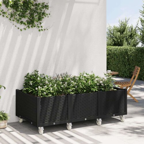  Vrtna sadilica s kotačima crna 150 x 80 x 54 cm PP Cijene