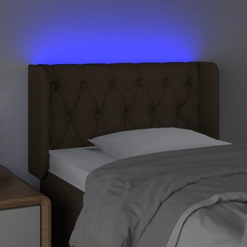  LED uzglavlje tamnosmeđe 83x16x78/88 cm od tkanine Slike