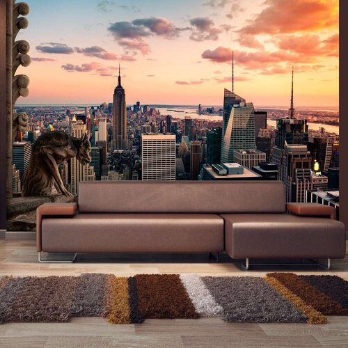  Tapeta - New York: The skyscrapers and sunset 100x70 Slike