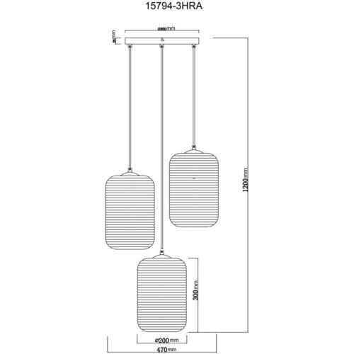 Globo VISEČA SVETILKA JEFREY 47/120 cm E27 Slike