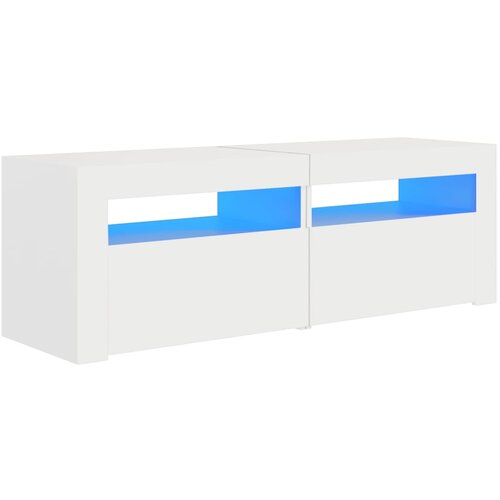 Maison Chic TV omarica - TV stojalo - Televizijska omarica z LED lučkami bela 120x35x40 cm, (21701513) Cene