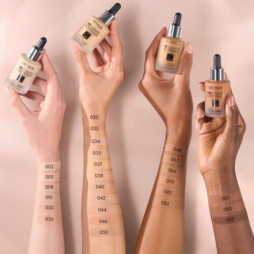 Catrice HD Liquid Coverage Foundation vodoodporni tekoči puder z mat učinkom odtenek 066 Warm Toffee 30 ml Slike