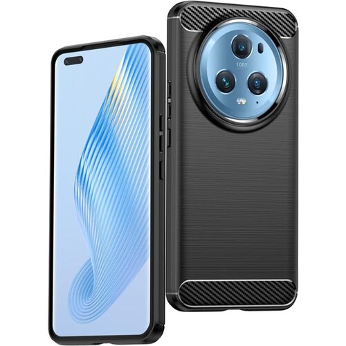  Gumijasti / gel etui Carbon za Honor Magic 5 Pro - črni Slike