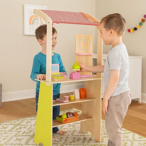 ECO TOYS Drvena dečija pijaca sa vagom, POS terminalom i dodacima, 20 delova &amp;ndash; EcoToys Slike