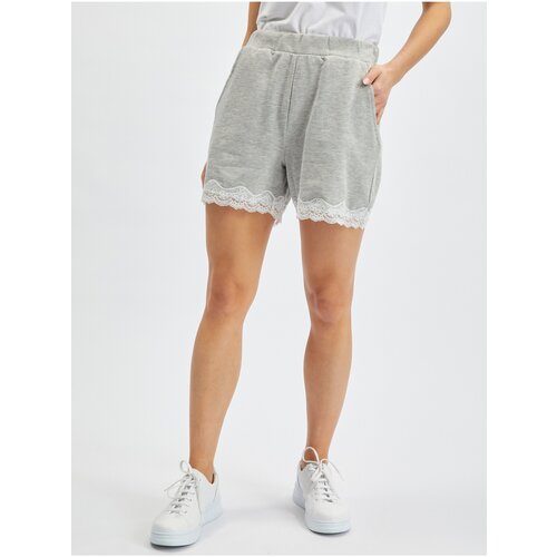 Orsay Light gray Womens Tracksuit Shorts with Lace - Women Slike