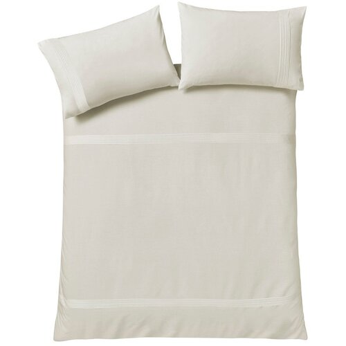 Catherine Lansfield Krem posteljina za krevet za jednu osobu 135x200 cm Pintuck Easy Iron Percale &amp;ndash; Slike