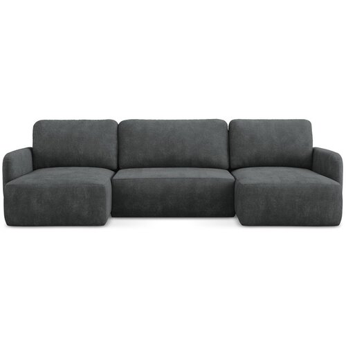 Makamii Tamno siva sklopiva/s prostorom za odlaganje kutna garnitura od šenila (u obliku slova "U") Lilo – Cijene