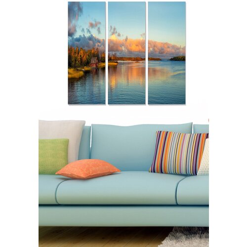 Wallity MDF14166767 multicolor decorative mdf painting (3 pieces) Cene