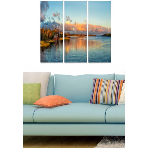 Wallity MDF14166767 Multicolor Decorative MDF Painting (3 Pieces) Cene