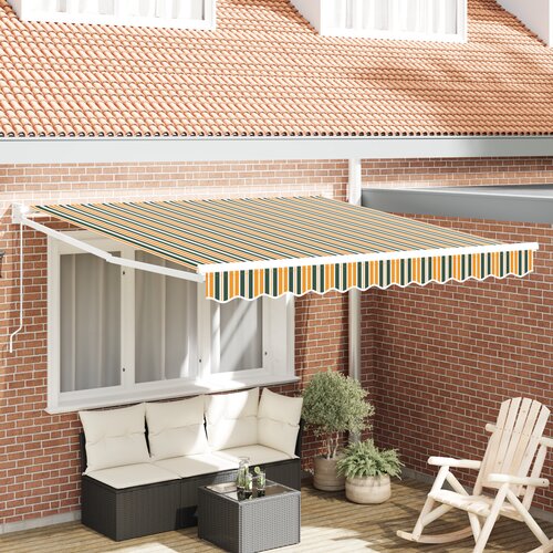 vidaXL ročna zložljiva tenda zelena in rumena 350x250 cm, zamenjava tkanine za tendo 3,5x2,5 m zelena in rumena Cene