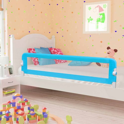 VidaXL Sigurnosna ogradica za dječji krevet plava 180x42 cm poliester Slike