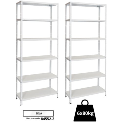 Police metalne dve u setu 180x75x30cm, 6x80kg Slike