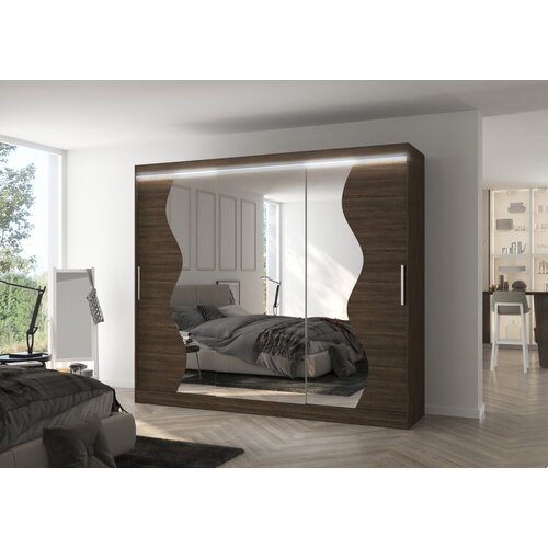 ADRK Klizni ormar s ogledalom SHARON 250 cm - OKOLADA Cene