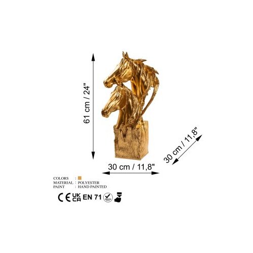 Wallxpert decorative object zlatna boja yak 043 Slike