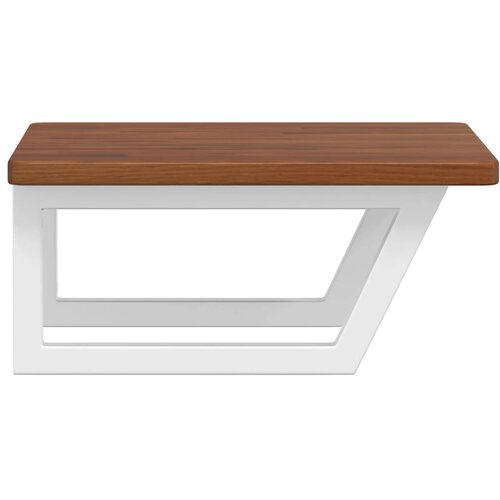  Zidna polica za umivaonik od čelika i masivne hrastovine Smeđa 50 x 50 x 2.5 cm Slike