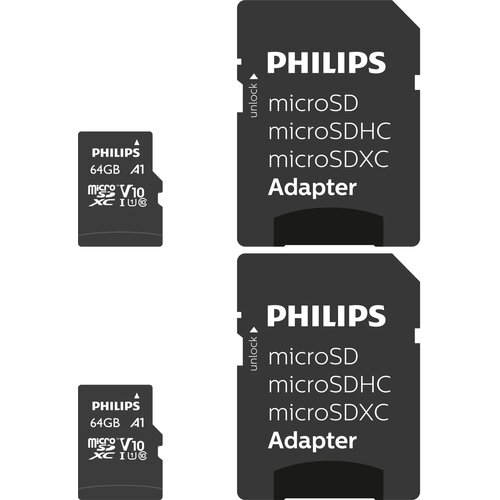 Philips MicroSDXC 2-Pack 64GB Class 10 UHS-I U1 incl. Adapter - set od 2 memorijske kartice sa adapterom Cijene