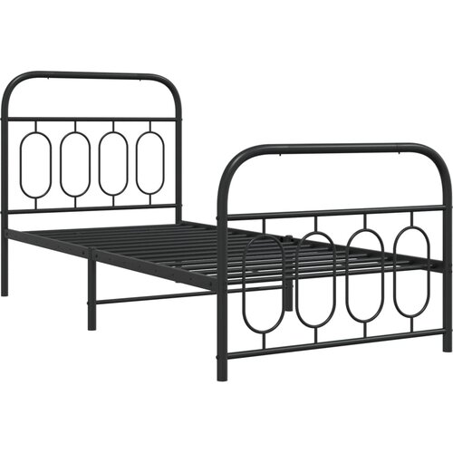  okvir kreveta uzglavlje i podnožje crni 80x200 cm Slike