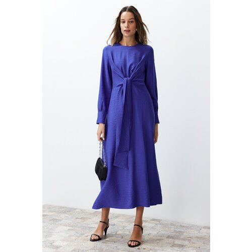 Trendyol Saks Woven Dress with Tie Waist Detail Slike