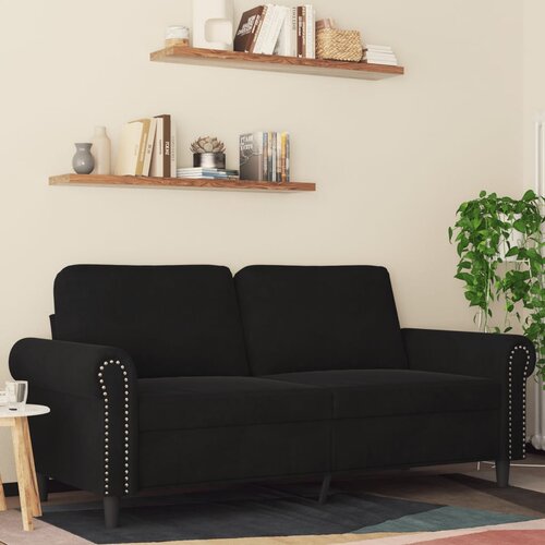 vidaXL Kavč dvosed črn 140 cm žamet Cene