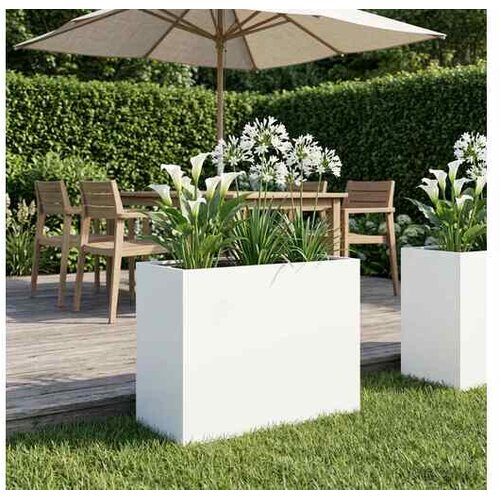 vidaXL Vrtna saksija Bijela 60 x 30 x 50 cm Čelična vrata - Bijela 60 x 30 x 50 cm 1 Cijene